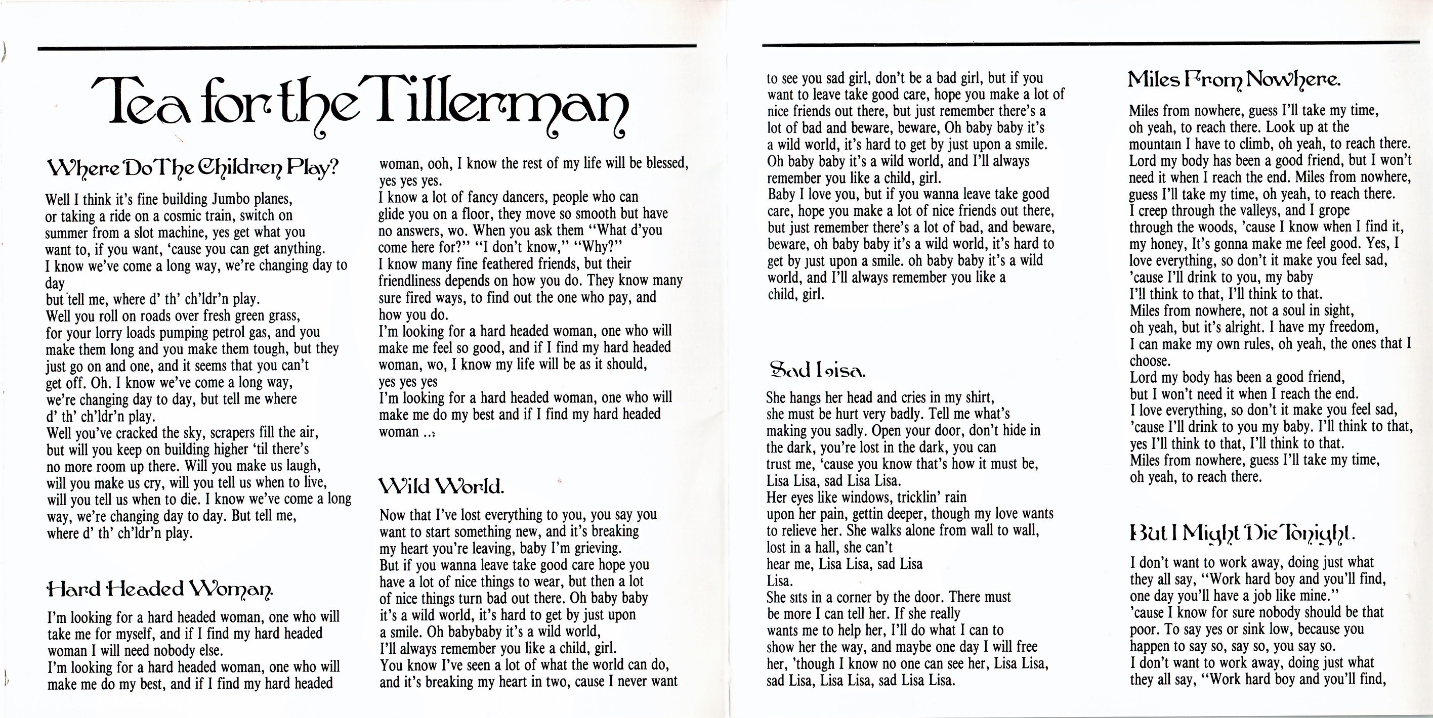 Cat Stevens  Tea For The tillerman : Booklet02  us